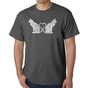 LA Pop Art Cat Tail Hearts - Men's Word Art T-Shirt - 1 of 4