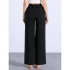 INSPIRE CHIC Women's Elastic High Waist One Button Lightwieght Wide Leg Pants with Pockets - 3 of 4