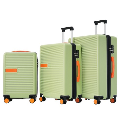 3 Pcs Contrast Color Expandable Abs Hard Shell Luggage Set With Spinner ...