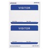 Universal Visitor Self-Adhesive Name Badges, 3.5 x 2.25, White/Blue, 100/Pack - 2 of 2