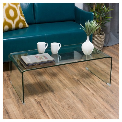 Clear Rectangular Tempered Glass Coffee Table