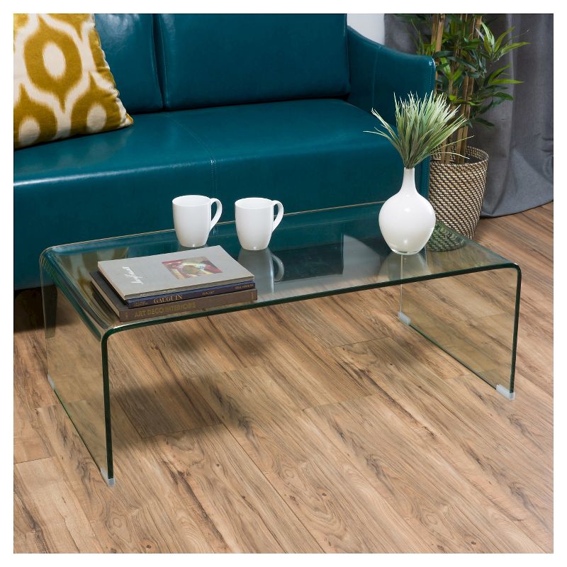 Ramona Glass Rectangle Coffee Table Clear - Christopher Knight Home, 4 of 13