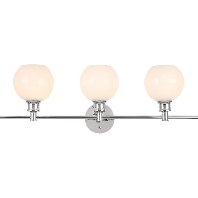 Elegant Lighting Collier 3 light Chrome and Frosted white glass Wall sconce