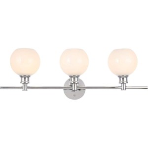 Elegant Lighting Collier 3 light Chrome and Frosted white glass Wall sconce - 1 of 4