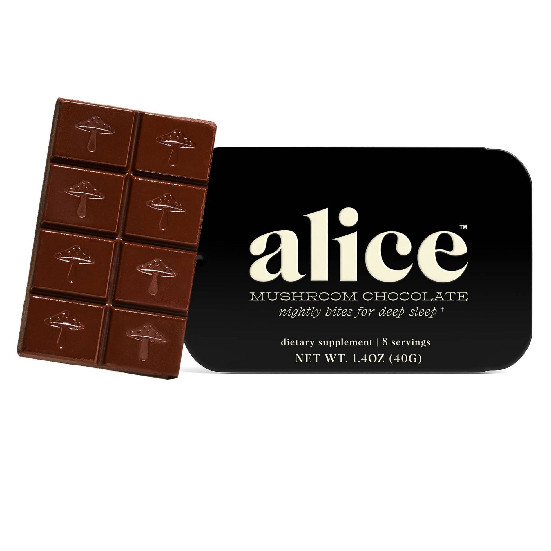 Alice Mushrooms Nightcap Mushroom Dietary Supplement Chocolates - 8ct