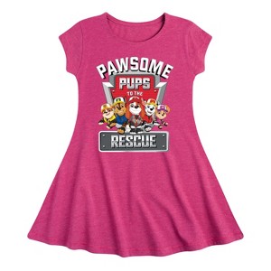 Girls' - Paw Patrol - Pawsome Pups To The Rescue Fit & Flair Cap Sleeve Dress - 1 of 3