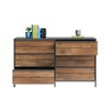 SKRAN Modern 6 Drawer Dresser ,Engineered Wood Double Dresser Organizer ,With Powder-Coated Metal Frame, Minimalist Handles for Living Room ,Nursery - 4 of 4