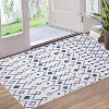 Acekool Washable Boho Area Rug, Low Pile, Non Slip, Foldable, Geometric Print for Entryway, Kitchen, Living Room, Blue Gray, Multi Sizes - 2 of 4