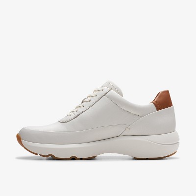 Женские кроссовки Clarks Womens Tivoli Zip Off White Leather Sneakers 7 Medium — фото 5