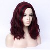 Unique Bargains Women's Halloween Curly Wigs 16" with Wig Cap Deep Red Highlight - 4 of 4
