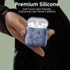 BONGEEK for AirPod Case 2nd 1st Generation Case Cover, Flower Engraved Full Protective Case Soft Silicone Pattern LED Visible,Blue Gray - 4 of 4