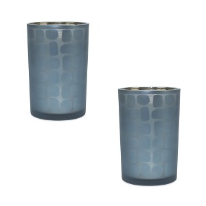 Melrose Navy Glass Candle Holder (Set of 2) - 1 of 2
