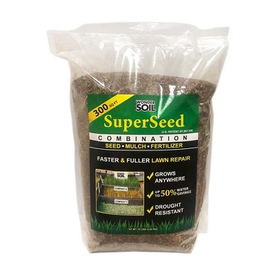 Wonder Soil SuperSeed Combination Soil and Fescue Seed for Lawn and Pet Spot Repair, Aids in Moisture Retention, Covers 300 Square Feet, 10 Pounds