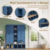 Whisen Freestanding Hall Tree with Shoe Bench, Storage Shelves and 3 Hanging Hooks - 3 of 4