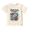 The Juniper Shop Distressed Land Of The Free Flowers Toddler Short Sleeve Tee - 2 of 4