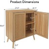 Jojoka Rattan Buffet Cabinet with Storage, Farmhouse Sideboard with Adjustable Shelves & Solid Wood Feet,Brown - 2 of 4