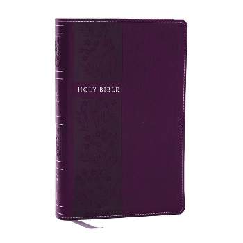 NKJV Personal Size Large Print Bible with 43,000 Cross References, Purple Leathersoft, Red Letter, Comfort Print - by  Thomas Nelson (Leather Bound)