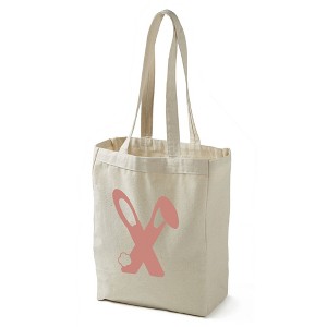 Bunny Monogram Canvas Tote Bags, Pink - 1 of 3