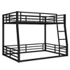 Kumasinova Minimalist Low-Floor Metal Bunk Bed with Full-Length Guardrails, Noise-Reducing Design Black Bed Frame for Kids/Teens/Guest Rooms - 3 of 4