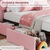 Bed Frame with 2 Flexible Drawers and Bookcase Headboard, Boucle Upholstered Platform Bed Easy Assembly, No Box Spring Needed - 4 of 4