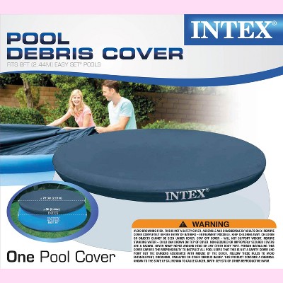 Intex 28020E 7.3 Feet Easy Set Swimming Pool Debris Vinyl Cover Tarp, Blue