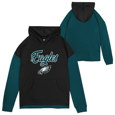 Nfl Philadelphia Eagles Girls' Crop Hooded Sweatshirt : Target