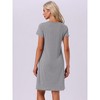 INSPIRE CHIC Women's Short Sleeve Button Down Crewneck Night Dress - 4 of 4