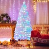 Costway 5FT/6FT/7FT Pre-Lit Christmas Tree Fiber Optic Snow-Flocked with 170/220/270 Lights & Branch Tips - 2 of 4