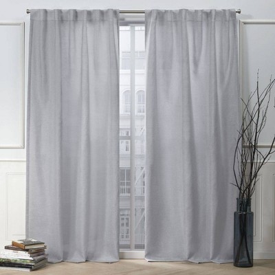 Set of 2 (108"x54") Nicole Miller Faux Linen Slub Textured Hidden Tab Top Curtain Panels Gray - Nicole Miller