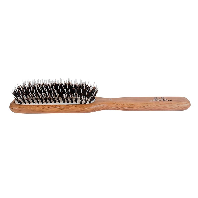Bass Brushes - Men's Hair Brush with 100% Pure Bass Premium Natural Boar Bristle + Nylon Pin Natural Wood Handle 7 Row Cushion Style Oak Wood, 5 of 6