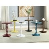 NicBex Round Wood Side Table Turned Spindle End Table Drink Table for Small Spaces Bedroom Patio - 3 of 4