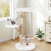 Costway 48.5” Solid Wood Cat Tree with Hanging Cradle Jute Scratching Post Perch Soft Plush - 4 of 4