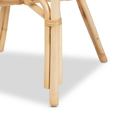 Bohemian Bali Low Slat Rattan and Cane Brown Arm Chair