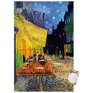 Trends International Café Terrace at Night Unframed Wall Poster Prints - 1 of 4