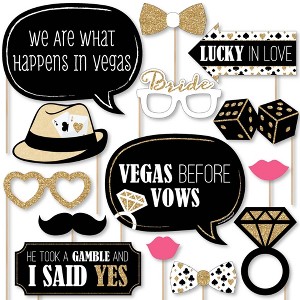 Big Dot of Happiness Vegas Before Vows - Las Vegas Bridal Shower or Bachelorette Party Photo Booth Props Kit - 20 Count - 1 of 4