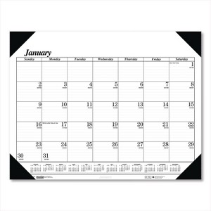 House of Doolittle Recycled One-Color Refillable Monthly Desk Pad Calendar 12-Month January 2026 to December 2026 White Sheets Black Binding - 1 of 4