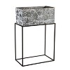 Evergreen Metallic Embossed Floral Planters, Set of 2 - 4 of 4