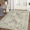 Living Room Rug 5x7 Washable Rug Traditional Indoor Aesthetic Carpet Vintage Floral Distressed Floor Cover Low Pile Non-Slip Throw Carpet Taupe - 2 of 4