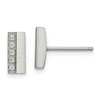 Chisel Stainless Steel Brushed with Cubic Zirconia Bar Stud Earrings - 2 of 4
