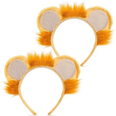 Spooky Central 2-Pack Cute Lion Ears Headband  Animal Cosplay Halloween Party Decorations, Brown 8.5 x 6.5 in