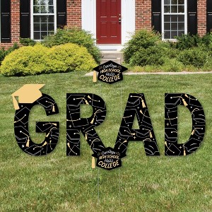 Big Dot of Happiness Hello College Graduation Party Yard Signs - Outdoor Lawn Decorations - GRAD - 1 of 4