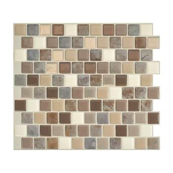 Smart Tiles 3D Peel and Stick Backsplash 4 Sheets of 10.20" x 8.85" Kitchen and Bathroom Wallpaper Brixia Pardo