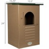 JCs Wildlife Recycled Poly Lumber Barred Owl Nesting Box - Mounting Hardware and Pine Shavings Included - Dedicated Clean Out Door - Made in the USA - 3 of 4