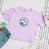 S.W. Smiley Ocean Waves Outline - Women's Boxy Crop Top Graphic T-Shirt - 2 of 4