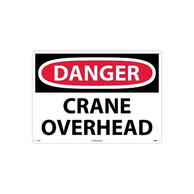 National Marker Danger Signs; Crane Overhead 20X28 Rigid Plastic D425RD