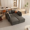TiramisuBest 55" Velvet Sleeper Sofa with Pull-Out Bed, Convertible Loveseat with Pillows & Side Pockets for Small Spaces, Living Room, Blue - 3 of 4