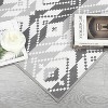 5x8 FT Outdoor Area Rug,Washable Vintage Geometric Low Pile Ultra-Thin Non-Slip Foldable Rug for Dining Room, Patio, Backyard, Deck, Black - 4 of 4