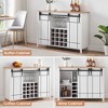 Farmhouse Wine Bar Cabinet with Sliding Barn Door, 47" Kitchen Bar Cabinet with Wine & Glass Rack, Storage Shelves, for Dining Room, Living Room - 4 of 4