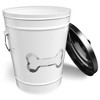 Amici Pet Zentangle Dog Bone Design Metal Storage Canister, 270 oz. , White w/ Black Lid - 3 of 4