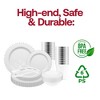 Smarty Had A Party White w/ Silver Pearl String Round Plastic Tableware Set - 120 Sets - 4 of 4